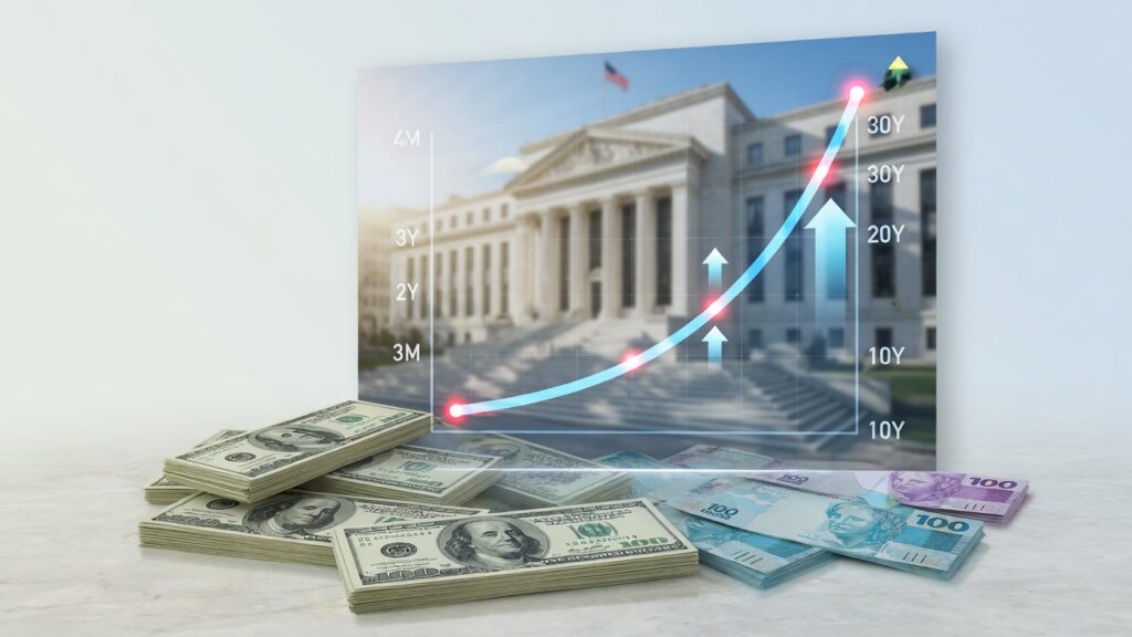 Treasuries em alta pressionam emergentes e bolsa